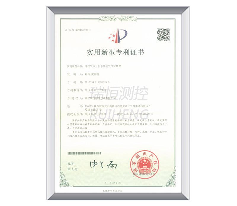 過程氣體分析系統廢氣淨化裝置